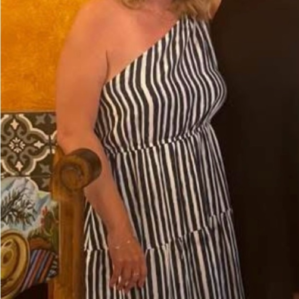 Maurices Navy and White One-Shoulder Dress - Picture 8 of 8